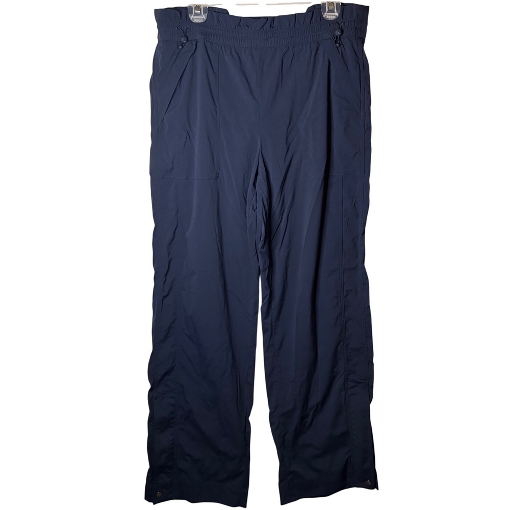 Athleta Trekkie Parachute Jogger Pants Womens 14 Tall Navy Blue Hiking Outdoor